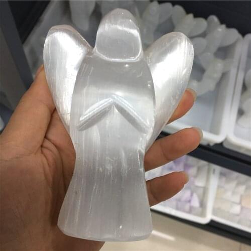 Natural White Selenite Crystal Tower Gypsum Angel Quartz Rough Minerals Reiki Specimen Point Healing Stone