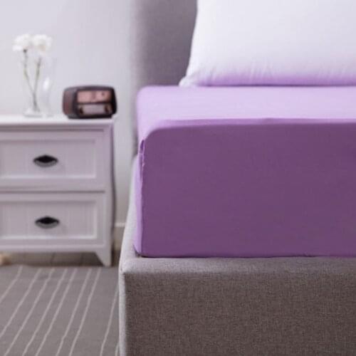 WOSTAR 100% Polyester solid fitted sheet mattress cover adjustable elastic band bed sheet bedding luxury home textiles 160x200cm