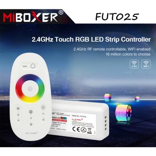 Miboxer FUT025 2.4GHz Touch RGB LED Strip Controller Wireless 18A RF Remote Control for LED RGB Strip/Bulb/Downlight/DC12V-24V