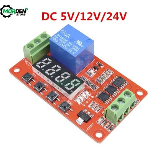 DC 5V/12V/24V PLC Time Relay Self-lock LED Digital Time Delay Relay PLC Cycle Timer Control Switch Car Real Timing Relay