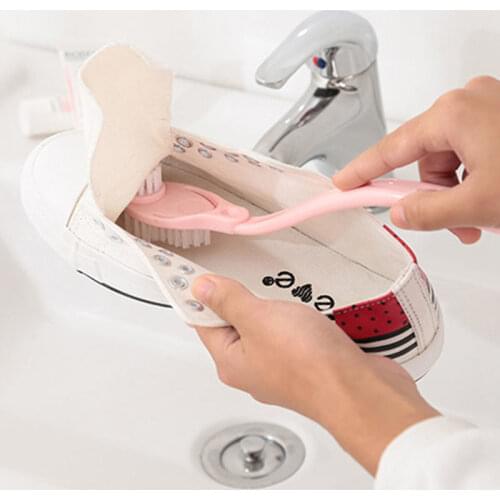 Double-headed Shoe Brush Household Shoe Washing Brush Multifunctional Washing Clothes Childrens Shoe Brush Long Handle