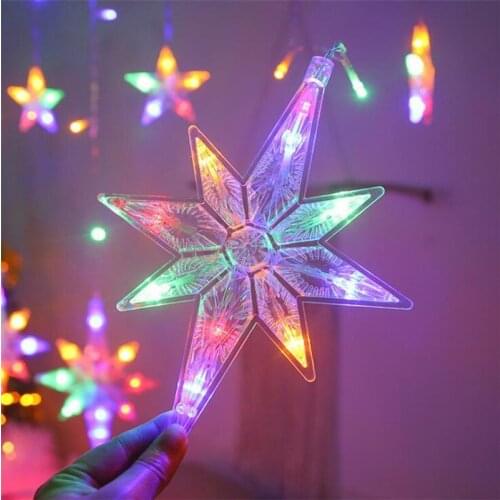 2021 New Year Polaris Star Lamp LED String Lights for Halloween Christmas Home Party Room Curtains Garland Fairy Decorations