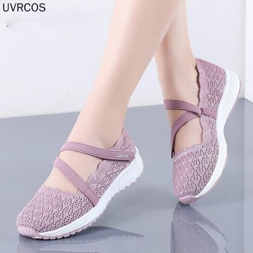 2021 New Summer Women Flats Shoes Womens Flat Mary Jane Female Ladies Mesh Fabric Casual Comfortable Loafers Shoes Woman