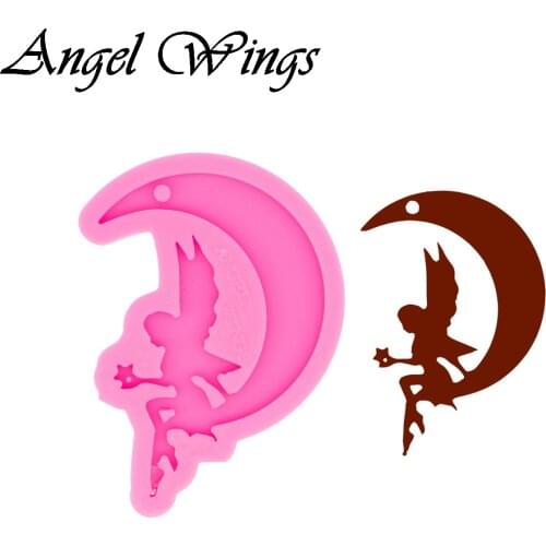 Fairy Keychains Silicone Molds DIY MOONTINK Necklace Jewelry Shiny Epoxy Resin Mould DY0514