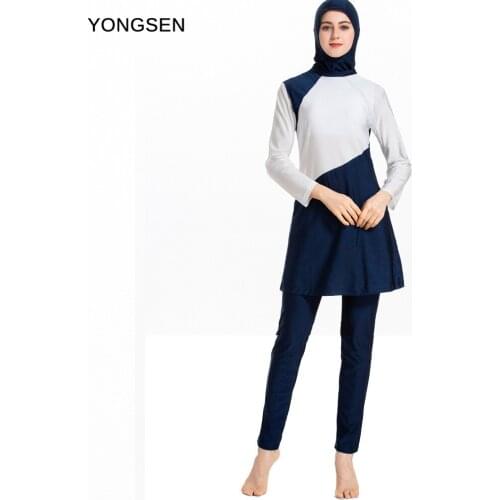 YONGSEN 2020 Burkinis for Muslim Girls Sequins printing Modest Full Cover Muslim Swimwear Plus Size Female Swimsuit Beach Bathin