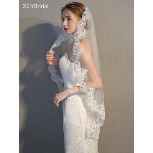 New Arrival Veu Noiva Bridal Veil 2021 Lace Wedding Veil Short Single Layer Celebrations, Awards Commemoration