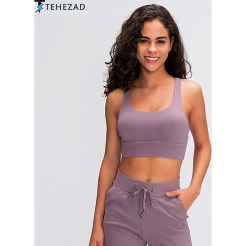 TEHEZAD 2021 Women Yoga Sports Bra Fitness Backless Tops White Gym Top Summer Shockproof Underwear Female Push Up Clothing