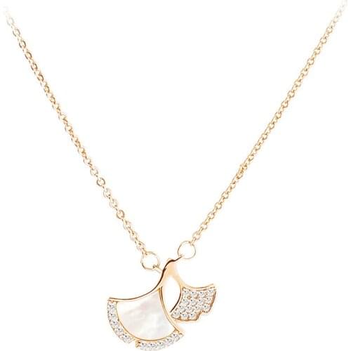 YSH New 100% 925 Sterling Silver Fritillary Ginkgo Leaf Pendant Necklace 2020 Woman DIY Jewelry Valentine Day Gift Free Shipping