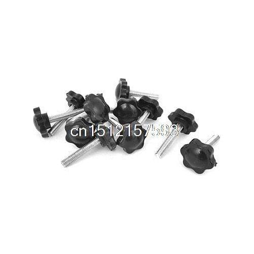 12pcs 25mm Star Head Dia Replacement 6mm x 30mm Clamping Screw Knob Grip