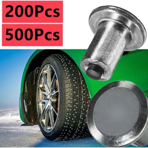 200/500Pcs/Set Universal Car 9*10mm Durable Wheel Lugs Tires Studs Screw Aluminum Winter Snow Spikes Tyre Chains Anti-Slip Studs