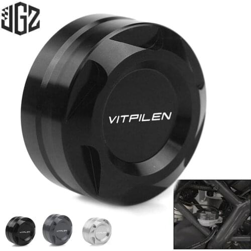 Motorcycle CNC Aluminum Rear Brake Oil Cup Cap Cover Protector Accessories for Husqvarna Vitpilen 250 2018 2019 2020 2021 Black