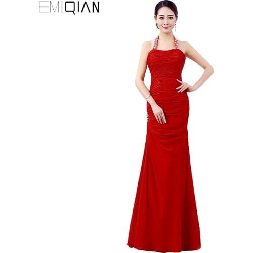 Free Shipping Slim A Line Halter Formal Evening Dress
