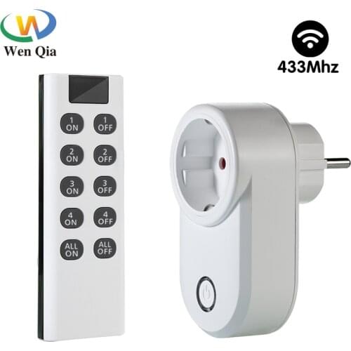 Wireless Smart Electrical Plug Socket With 433mhz Remote Control Switch EU Outlet 220V 110VAC 15A For SmartHome LED Light Boiler