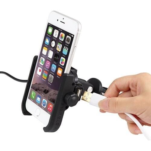Motowolf Motorcycle Phone Holder With USB Power Charger Mobile Cell Phone Mount Motorbike Mountain Bike Holder Moto Accessories