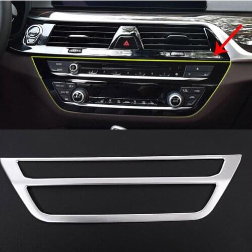 For BMW 5 Series 2017-2018 Car-Styling ABS Chrome Interior Center AC Frame Cover Trim Auto Accessories 1pc