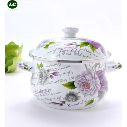 ENAMEL KITCHENWAR UTENSIL CERAM CASSEROLE STOCK POT 1500ML INCUDETION WORK MINI COOKING PAN NICE BUEATIFUL