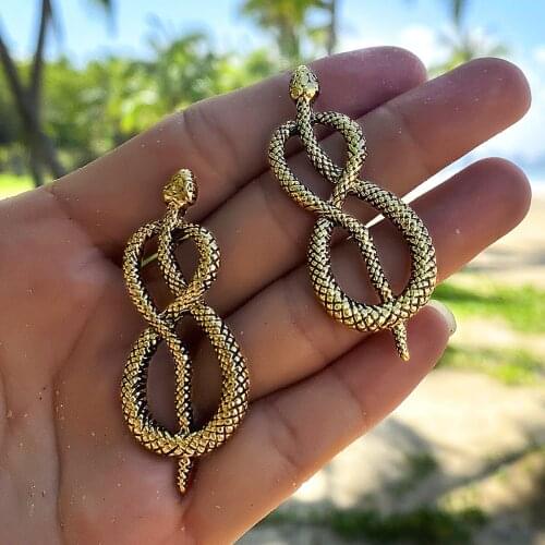 Personality Snake Earrings Metal Snake Element Earrings Punk Style Gothic Womens Jewelry Hip Hop Rock Party Earrings