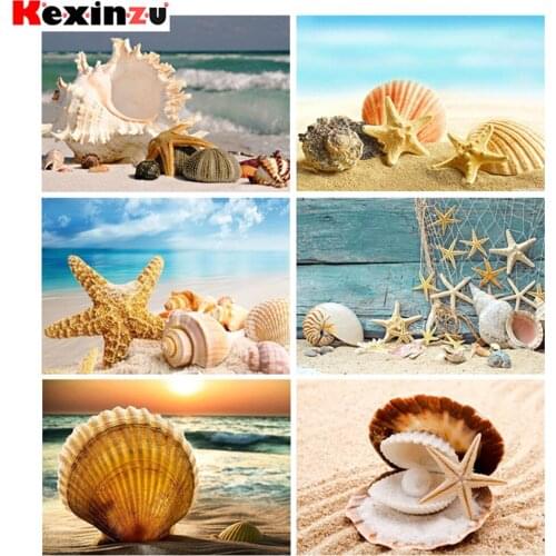 Kexinzu Full Square/Round Drill 5D DIY Diamond Painting "Sea shell" 3D Diamond Embroidery Cross Stitch 3D Home Decor Gift