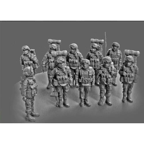 1/72 Scale Unpainted Resin Figure Echanized infantry(9 pcs) Model Kits Military New