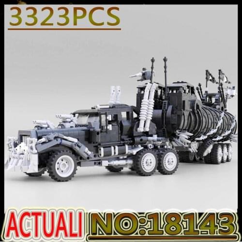 Modified Truck MOC-18143 War Rig may Mad-Max Movie Collection Model 3323PCS Building Block Toy Kids Christmas DIY Birthday Gift