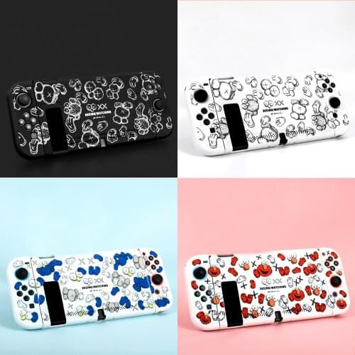 Black White Fashion Hard Case Protective Cover Shell for Nintendo Switch Console NS Joy-con Crystal Back Protector Housing Skin