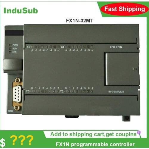 PLC FX3U-32MT Industrial Control Board Compatible With FX1N FX2N NEWCARVE Output 16 Input 16 Transistor output supports HMI