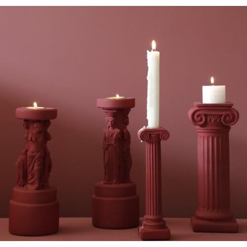 Roman Column Candlestick Wedding Party Centerpiece Candle Holder Sophia Venus Goddess Aromatherapy Dinner Table Decoration Craft