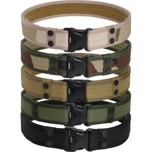 Tactical Military Army Equipment Combat Mans Canvas Belt Quick Release Tactical Belt For Men Outdoor Training Hunting Waistband