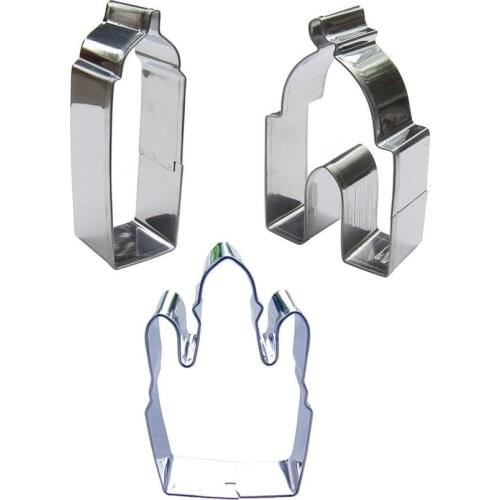 Mosque, Palace shaped 3 pieces biscuit cutting molds, baking tools, cake decorating soft candy tools