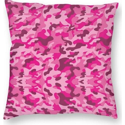 Pink Camo Square Pillow Case Cushions for Sofa Multicam Military Vintage Pillowcase