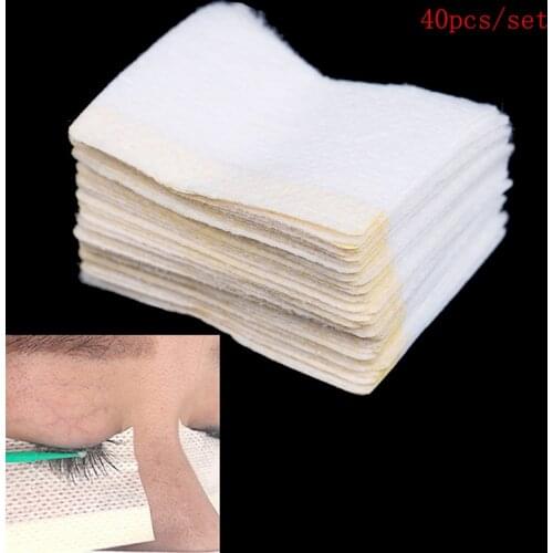 40Pcs Lint-Free Paper Cotton Wipes Eyelash Glue Remover Wipe The Mouth Of The Glue Bottle Prevent Clogging Glue Cleaner Pads new