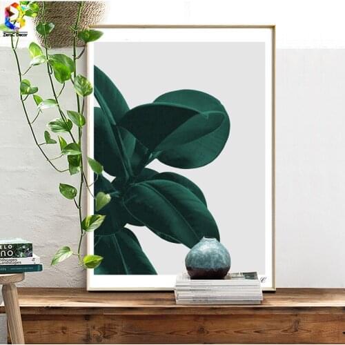 Nordic Style Green Plant Posters and Prints Leaf Wall Art Canvas Painting Pictures For Living Room Scandinavian Home Decor