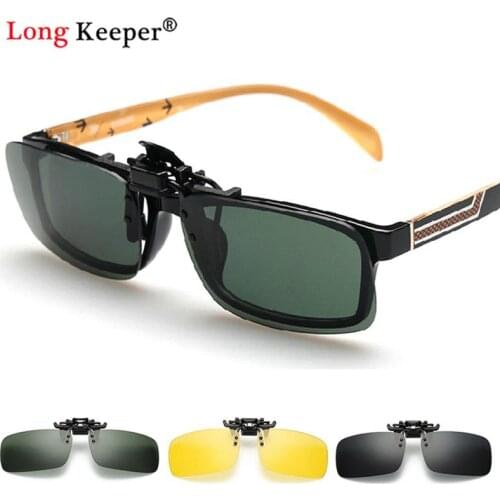 Flip Up Clip on Sunglasses Men Driving Fishing Sun Glasses Clips for Myopic Night Vision Safe Driving UV400 Glasses for Women