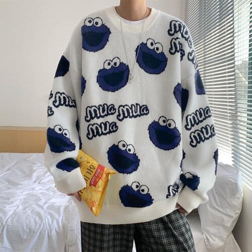 Japanese Mens Sweater Winter Loose Casual Retro New All-match Warm Harajuku Couples Sweater Oversize Korean Fashion Clothing