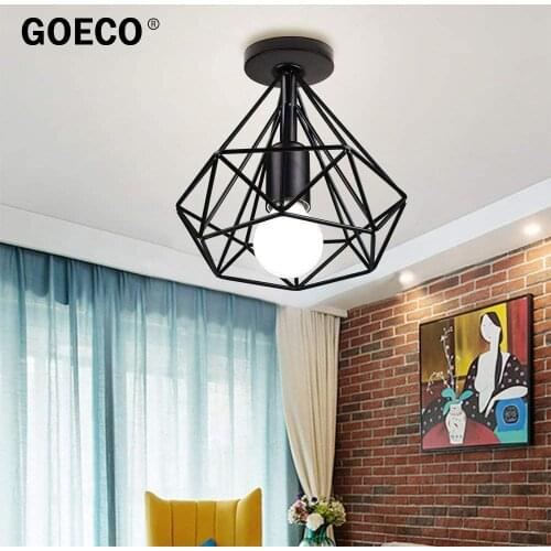 Vintage Industrial Ceiling chandelier Metal Chandelier in Black Iron Cage, for Corridor, Porch, Parlor, Kitchen, Bedroom (Black