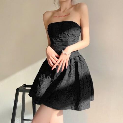 Sylcue Summer new princess series drape layer feeling show thin wipe chest skirt match bouffant skirt female Strapless backless
