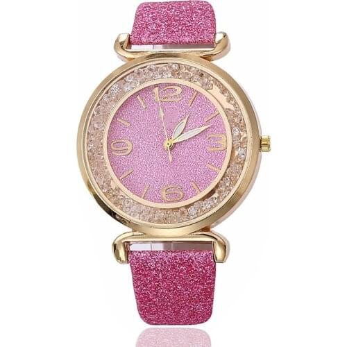 Womens Wrist Watch Women Analog Quartz Watch Laides Simple Dress Wristwatch Female Watches Quicksand Rhinestone Wristwatch