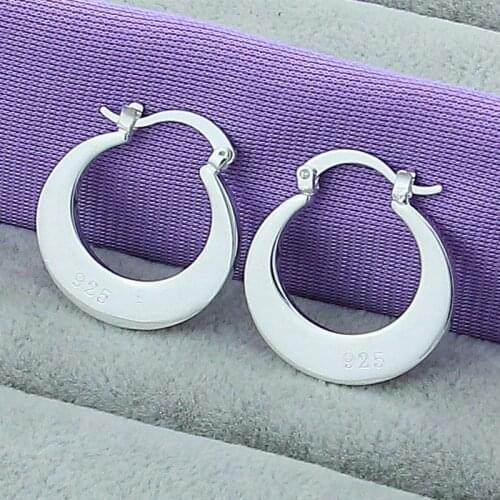 925 Sterling Silver Fashion Moon Round Charm Earrings For Women Girls Gift Wedding Party Jewelry Accessories