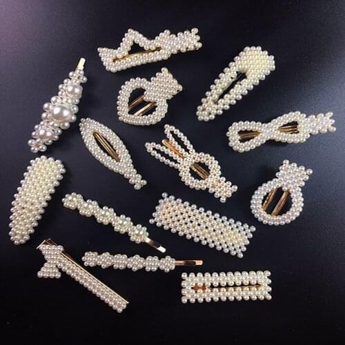 2019 Fashion Korea Style Pearl Hairpins Pearl Hair Clips For Women Girls Barrettes Flowers Hair pins Hair Styling Accessories