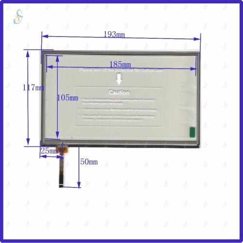 ZhiYuSun 193mm*117mm KDT-5526 8inch 4-wire resistive touch panel for Car DVD, 193*117 GPS Navigator screen glass