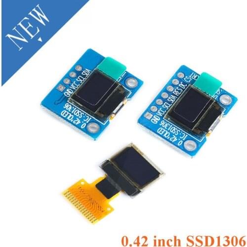 0.42 Inch White OLED Display Screen LCD Module IIC/SPI Interface SSD1306 72*40 0.42
