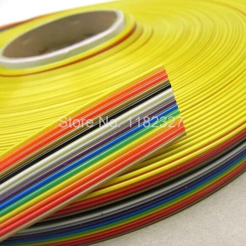 1 meter/lot) 14Pin 1.0mm Tussenruimte Pitch 14 MANIER 14 Pin Platte Kleur Regenboog Lint Kabel Draad Gestrand Geleider Voor PCB