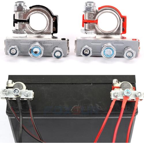 1 Pair Automotive Quick Disconnect Car Battery Main Cable Post Terminal Shut-off Connectors for Boat Race Auto UTV Tractor Truck
