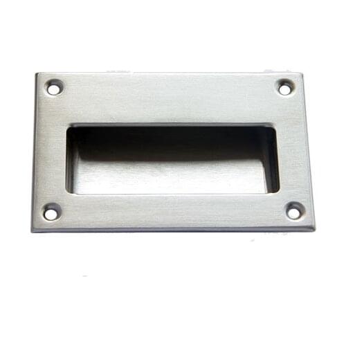 1PCS 304 Stainless Steel 12.8cm x8.3cm Rectangle Shaped Embedded Door Handle, Hidden Buckle Dark Handle,Sliding Door Knob