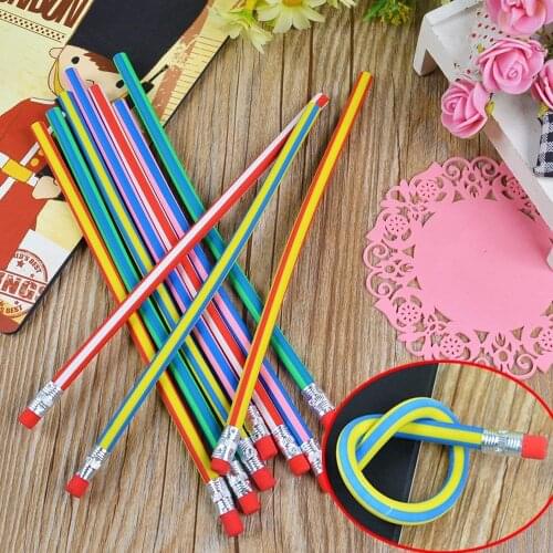 1pcs Colorful For Kids Writing Soft Pencil Magic Colorful Flexible Bendy Solid Lovely Durable Pencil with eraser