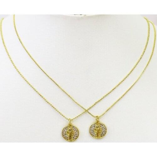 10 Pcs Zircon Jesus Style Pendant necklace jewelry accessories Necklace Round pendant Jewelry Necklace New design 51627