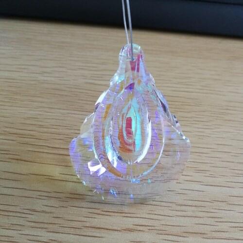10units 63mm AB Color Glass Lighting Crystal Pendants For Chandelier Prism Suncatchers