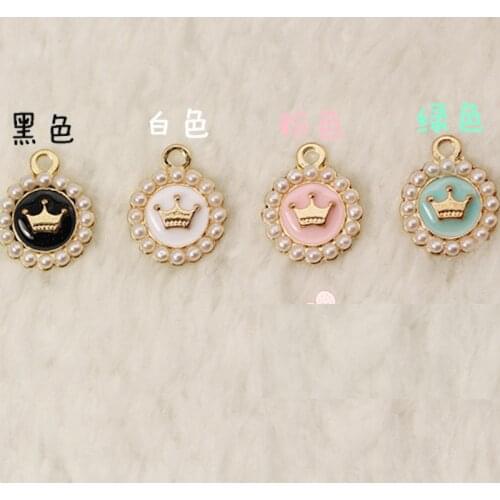 10pcs/lot colorful crown pendant size 13*15mm alloy enamel Charm DIY accessories of necklace bracelet headdress handmade