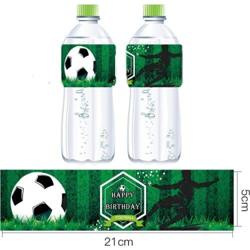 12pcs Football Mineral Water Bottle Lable Football Birthday Party Baby Shower Boy Labels Stickers Kids Party Decor Supplies