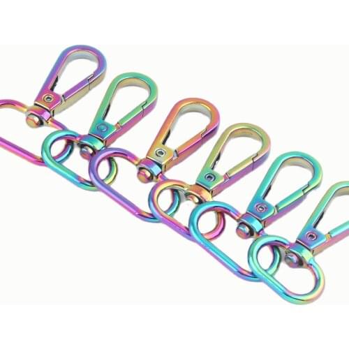 25MM Rainbow Swivel Pet Dog Collar Supply Lobster Clasp Trigger Claw Strap Webbing Handbag Purse Bag Clip Hardware Jewelry Charm